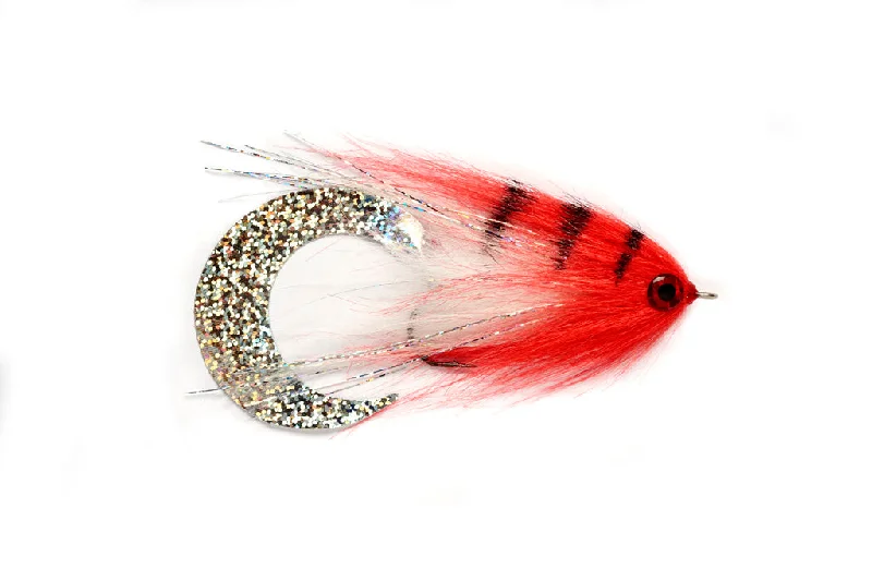 Fishing line durable cast-PAOLO'S WIGGLE TAIL WHITE & RED