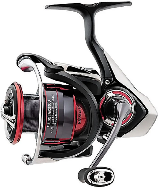 Fishing tackle kit-Daiwa Fuego LT Black & Red 31.6" Spinning FIshing Reel FGLT3000DC