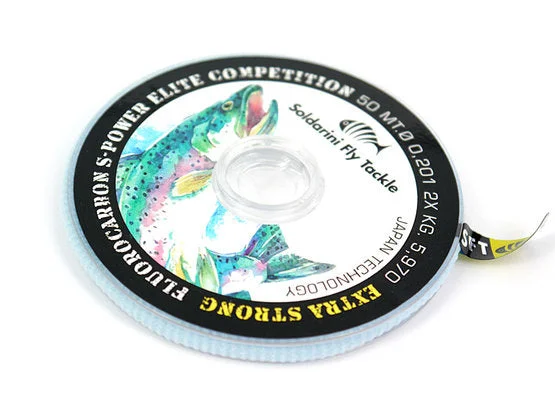 Fishing line low memory-Soldarini S-Power Elite Competition Flurocarbon Tippet 50M Spool