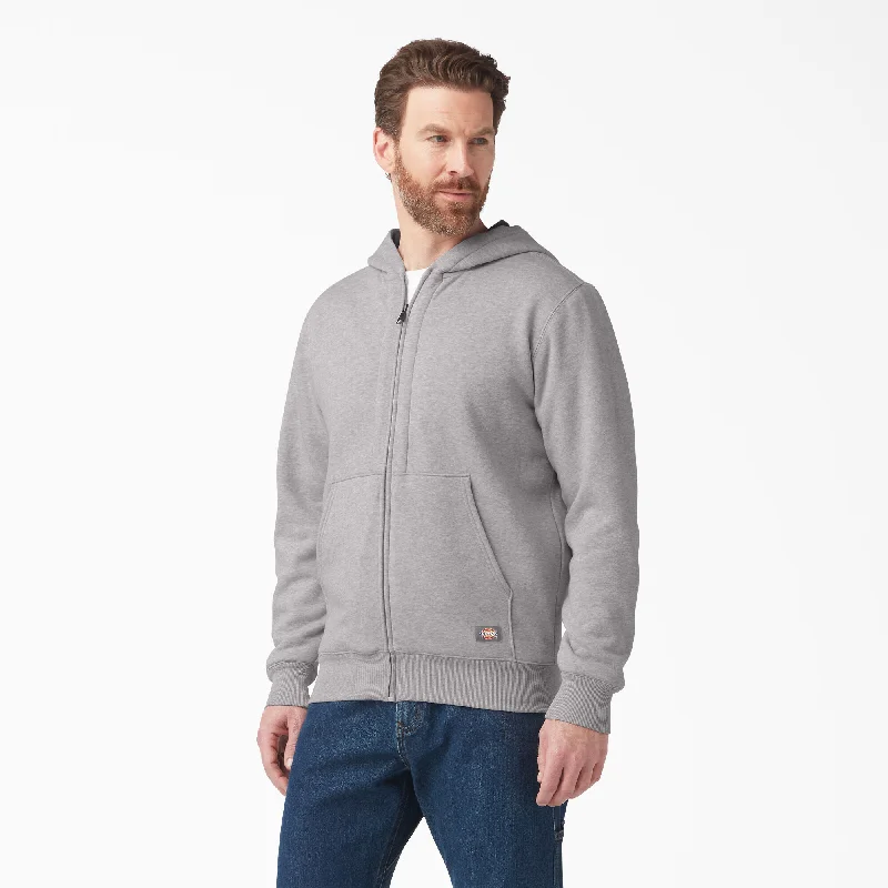 Fishing tackle reinforced-Men's Thermal Lined Full-Zip Fleece Hoodie With DWR