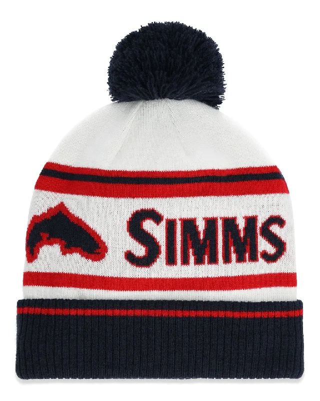 Fishing line thin diameter-Simms Tip-Up Pom Beanie Americana