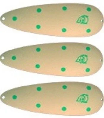 Fishing bait mixer tool-Three Eppinger Seadevle IMP Glow Green Dots Spoon Lures 1 oz 3 1/4" 62-272