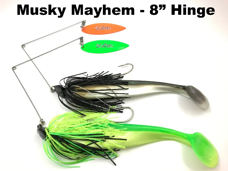 Fishing reel quiet-Musky Mayhem 8" Hinge