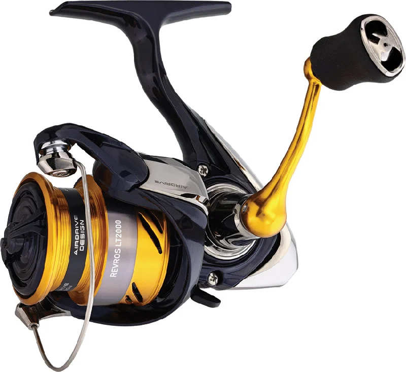 Fishing kayak accessories-Daiwa Revros LT Black & Yellow Spinning Fishing Reel 2000 REVRLT2000