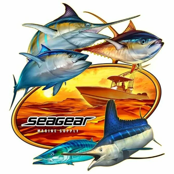 Fishing tackle organized-Sea Gear - 5 Fish Sticker