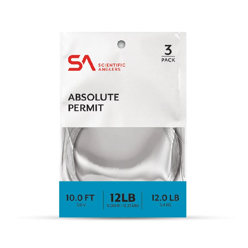 Fishing reel casting-SA Absolute Permit Leader, 3 Pack, 10',