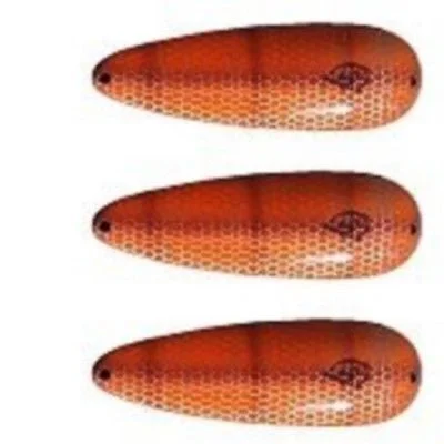 Fishing rod flexibility-Three Eppinger Seadevle IMP Orange/Brown Pike Spoon Lure 1 oz 3 1/4" 62-34