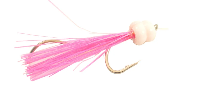 Fishing bait rig-Shasta Tackle Salmon Koke-A Nut Glow Pink & Silver 4/0