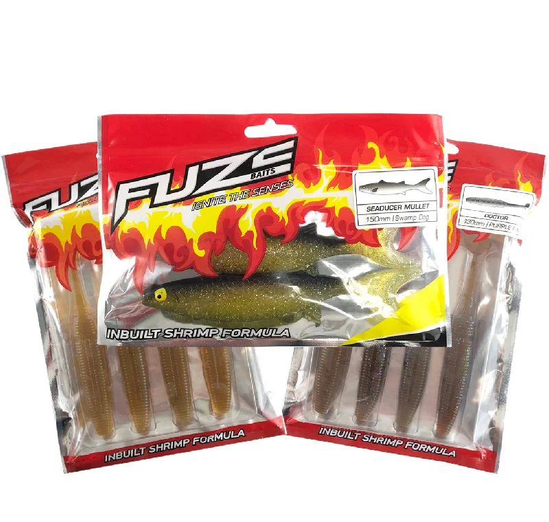 Fishing rod soft case-Fuze Cod Soft Plastics Pack