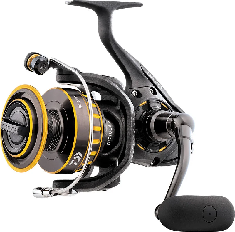 Fishing line spooler-Daiwa BG Black & Yellow Spinning Fishing Reel BG2500