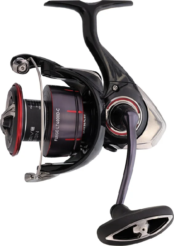 Fishing reel grease-Daiwa Fuego LT Black & Red 32.5" Spinning Fishing Reel FEGLT4000