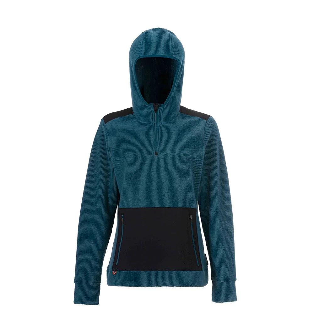 Fishing float tube-Grundens Women's Bering Fleece Hoodie - Maritime Blue