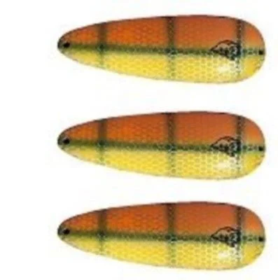 Fishing reel ergonomic-Three Eppinger Seadevle IMP Orange/Green Perch Spoon Lure 1 oz  3 1/4" 62-33