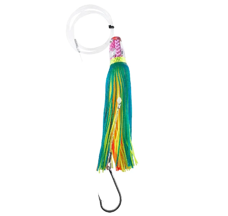 Fishing hook snagless-Buku Hawaii 9" Skirted Lure Col Valencia (Rigged)