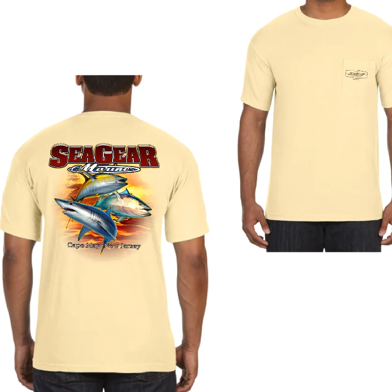 Fishing line casting-Sea Gear - 3 Fish Short Sleeve