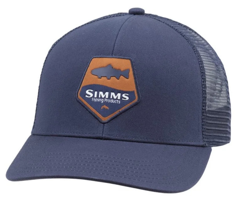 Fishing rod sturdy-Simms Trout Patch Trucker Admiral Blue