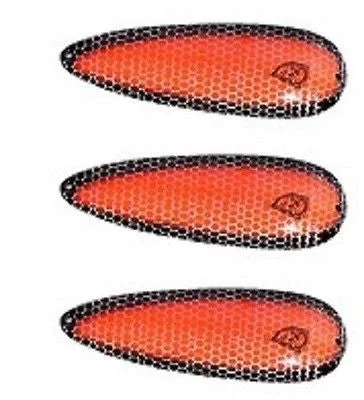 Three Eppinger Seadevle IMP Orange/Black Side Spoon Lures 1 oz  3 1/4" 62-76