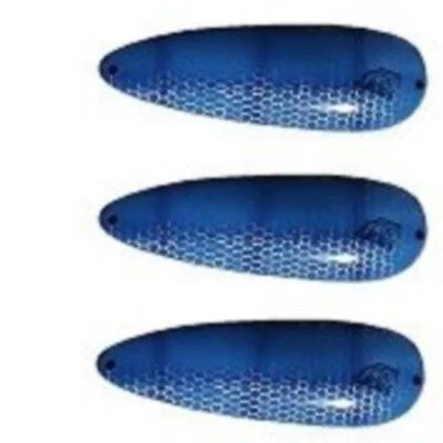 Fishing line sensitivity-Three Eppinger Seadevle IMP Blue Herring Scale Spoon Lure 1 oz 3 1/4" 62-35