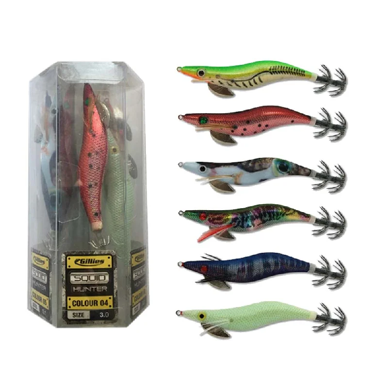 Fishing tackle insulated-Gillies Squid Hunter 6pk Size 3.0