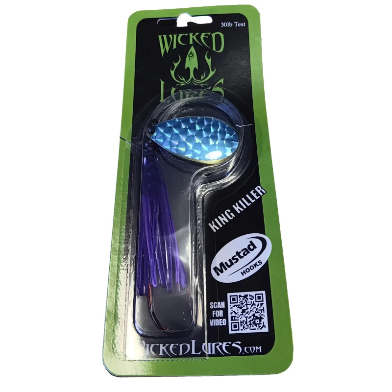 Fishing tackle mat-Wicked Lures King Killer Purple w/Blue Blade