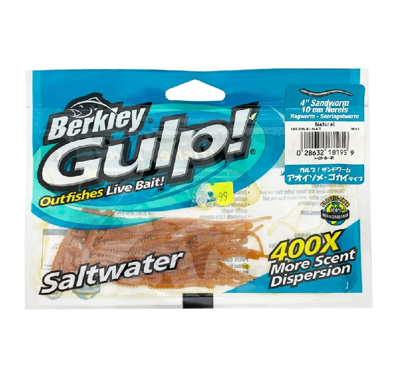 Fishing line sink rate-Berkley Gulp Sandworm Nereis 4" Soft Plastics