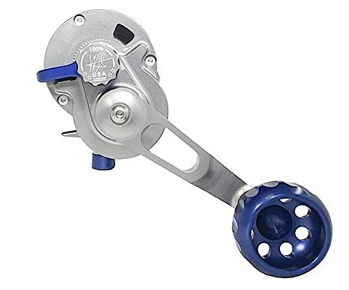 Spinning rod combo-Seigler Fishing Reel (Formerly Truth Reels) LGN Large Game Narrow Conventional Reel Smoke/Silver/Blue