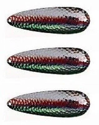 Fishing tackle multi-use-Three Eppinger Seadevle IMP Nickel Green/Red Fish Spoon Lures 1 oz 3 1/4" 62-277