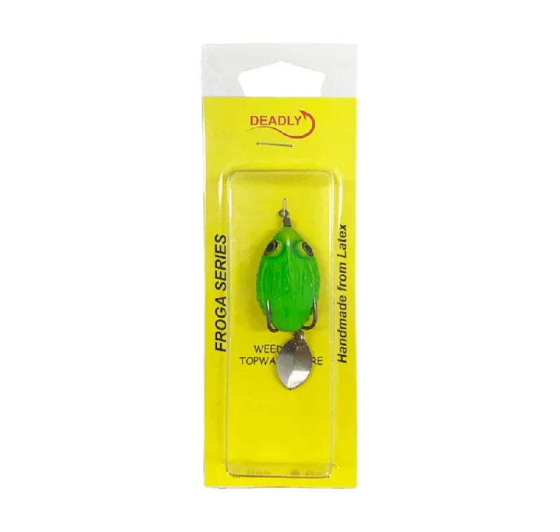 Fishing bait holder portable-Deadly Froga Fatso 45mm Lure Lime Green