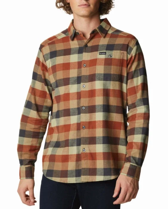 Fishing rod adjustable-Men's Cornell Woods Flannel Long Sleeve Shirt