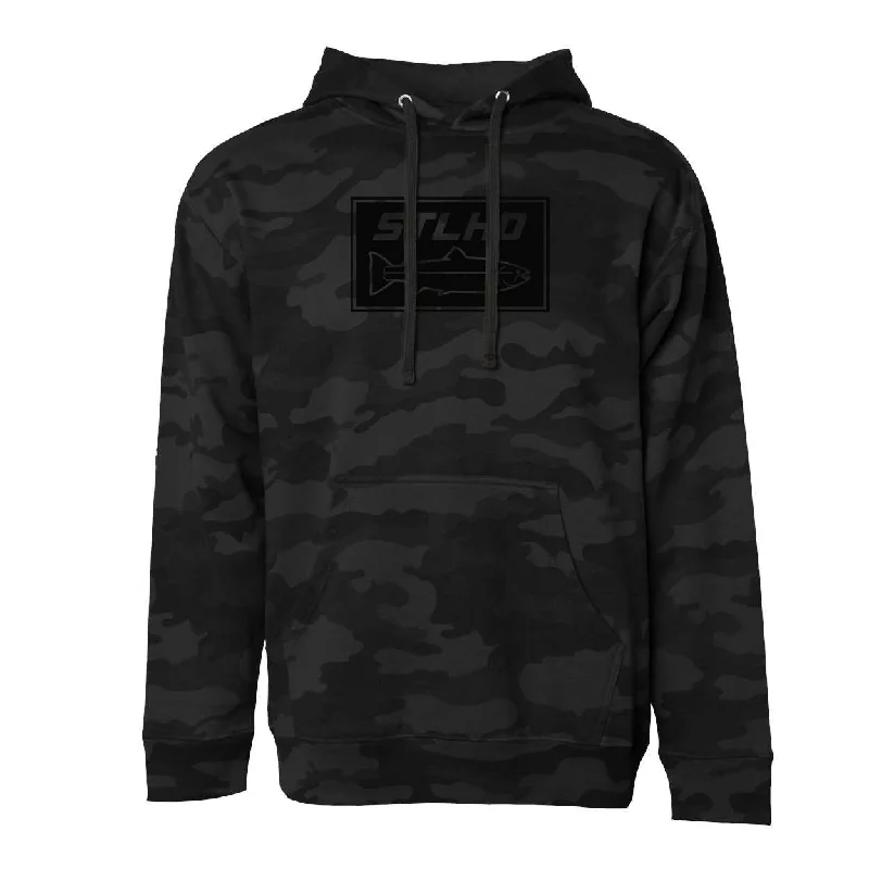 Fishing line knot strength-STLHD Men's Black Water Black Camo Standard Hoodie