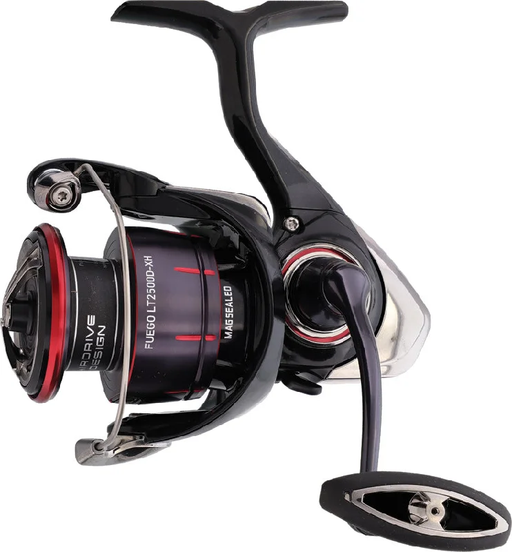 Baitcasting reel setup-Daiwa Fuego LT Black & Red 34.5" Spinning Fishing Reel FEGLT2500